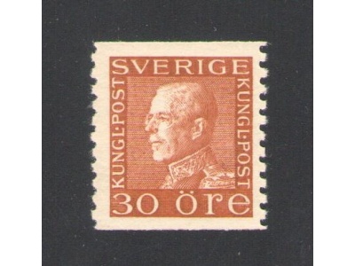1929 Svezia, n. 215A-30 ore bruno giallo carta bianca MNH ** - Raybaudi