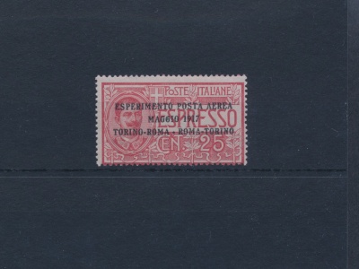 1917 Italia , Posta Aerea n. 1 , 25 cent rosso , MNH** centratura normale