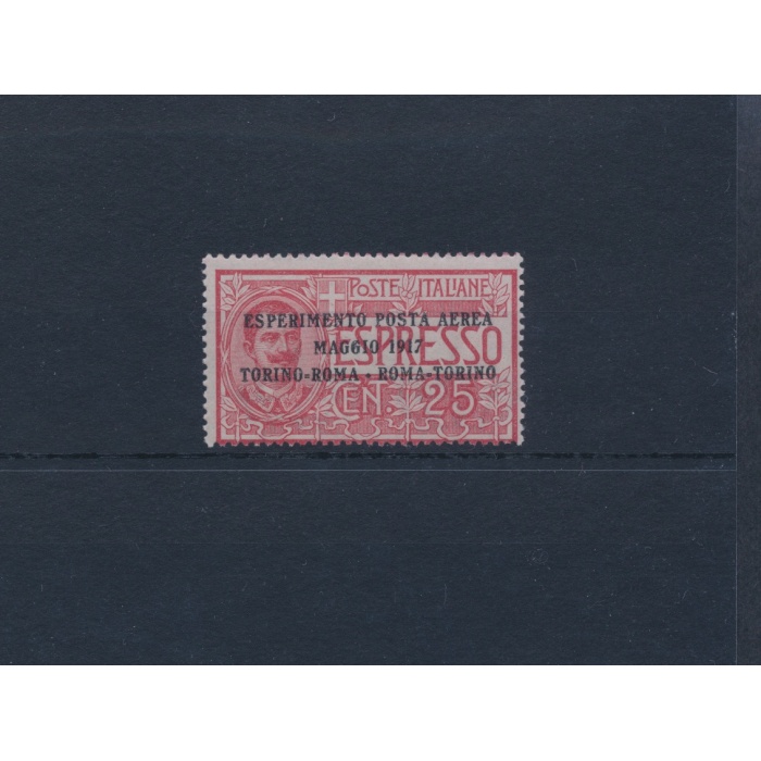 1917 Italia , Posta Aerea n. 1 , 25 cent rosso , MNH** centratura normale
