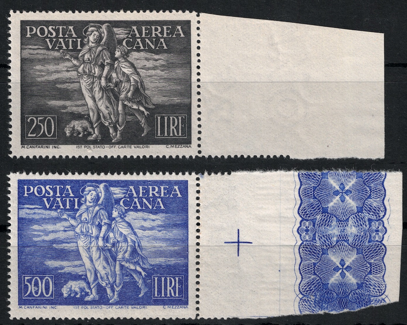17-18 bordo 1948 Vaticano, Posta Aerea Tobia # 16/17, MNH** - immagine 1