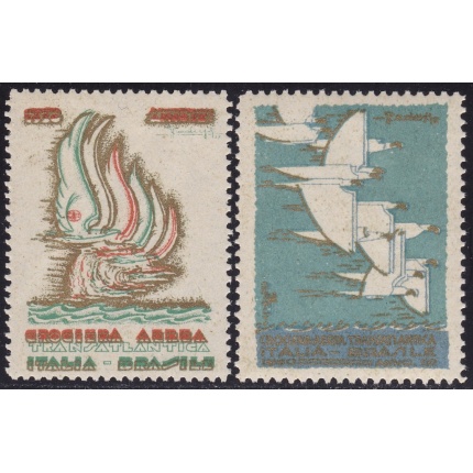 1930 ITALIA - Vignette Crociera Aerea transatlantica 2 valori MNH/**