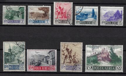 1950 San Marino, Posta Aerea #83-91, francobolli usati