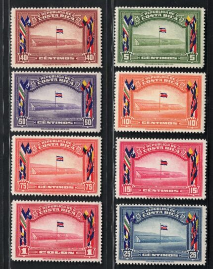 1941 Costa Rica, Calcio Sudamerica Isole caraibiche, Yvert # 190/197, MNH**