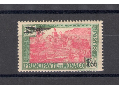 1933 MONACO, Posta Aerea n° 1 -  Soprastampato con Aeroplano e Nuovo valore in nero, 1 valore  MNH**