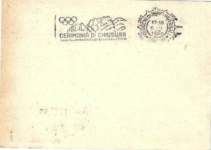 1956 VII Giochi Olimpici Invernali - Cortina d'Ampezzo ANNULLO DI CHIUSURA