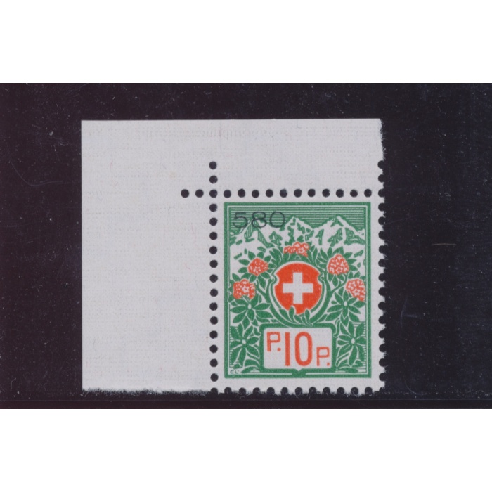 1927-29 SVIZZERA   - Franchigia n° 11Aa - con cifra di controllo - carta goffrata - MNH**