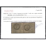 1854 TOSCANA, Giornali n° 1a  2s. nero Tete-beche  Certificato Sorani MLH*