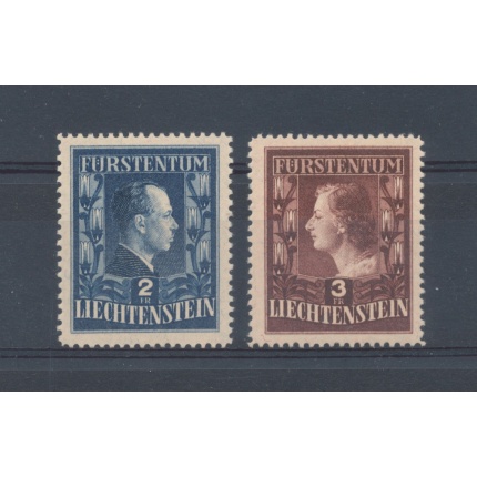 1951 Liechtenstein, n. 266/267/I serie di 2 valori dentellatura mista - MNH**