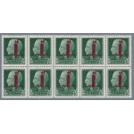 1944 RSI, n. 490 25c. verde BLOCCO DI 10 MNH** Firmato Raybaudi su ogni valore