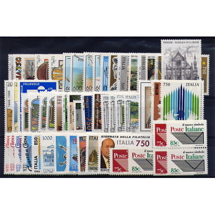1995 Italia Repubblica, francobolli nuovi ,Annata Completa 54 valori + 1 Foglietto + 2 Libretti (Ente Poste) - MNH**