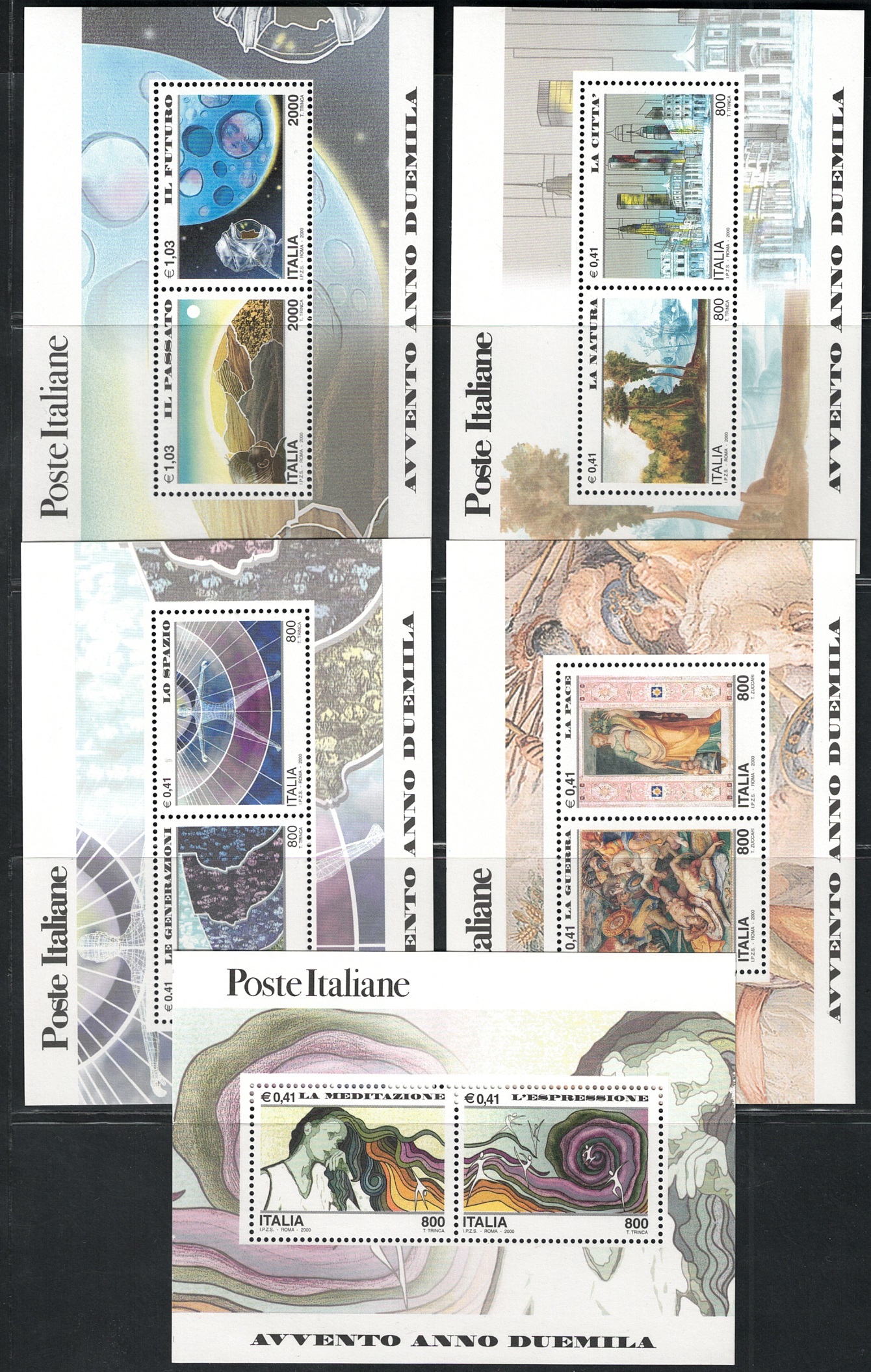 2000 Italia Repubblica, Annata Completa 54 valori + 7 Foglietti - MNH**