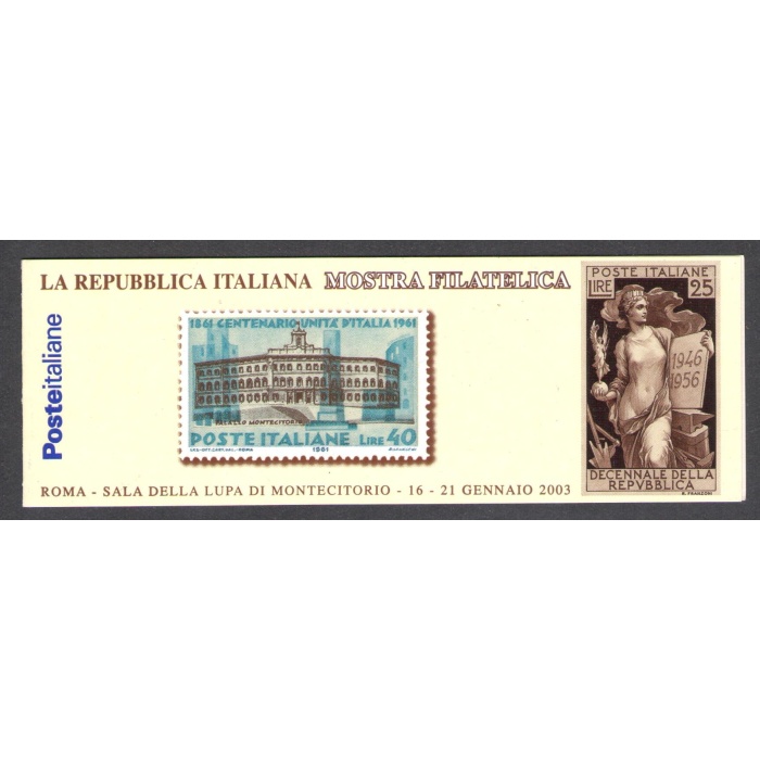 2003 Italia Repubblica   , Francobolli nuovi, Annata Completa 66 valori + 2 Foglietti + 1 Libretto Montecitorio - MNH**
