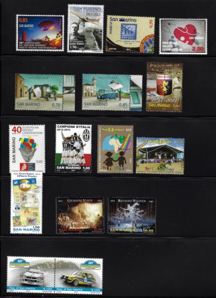 2013 San Marino, Annata Completa, 16 valori + 8 Foglietti - MNH**