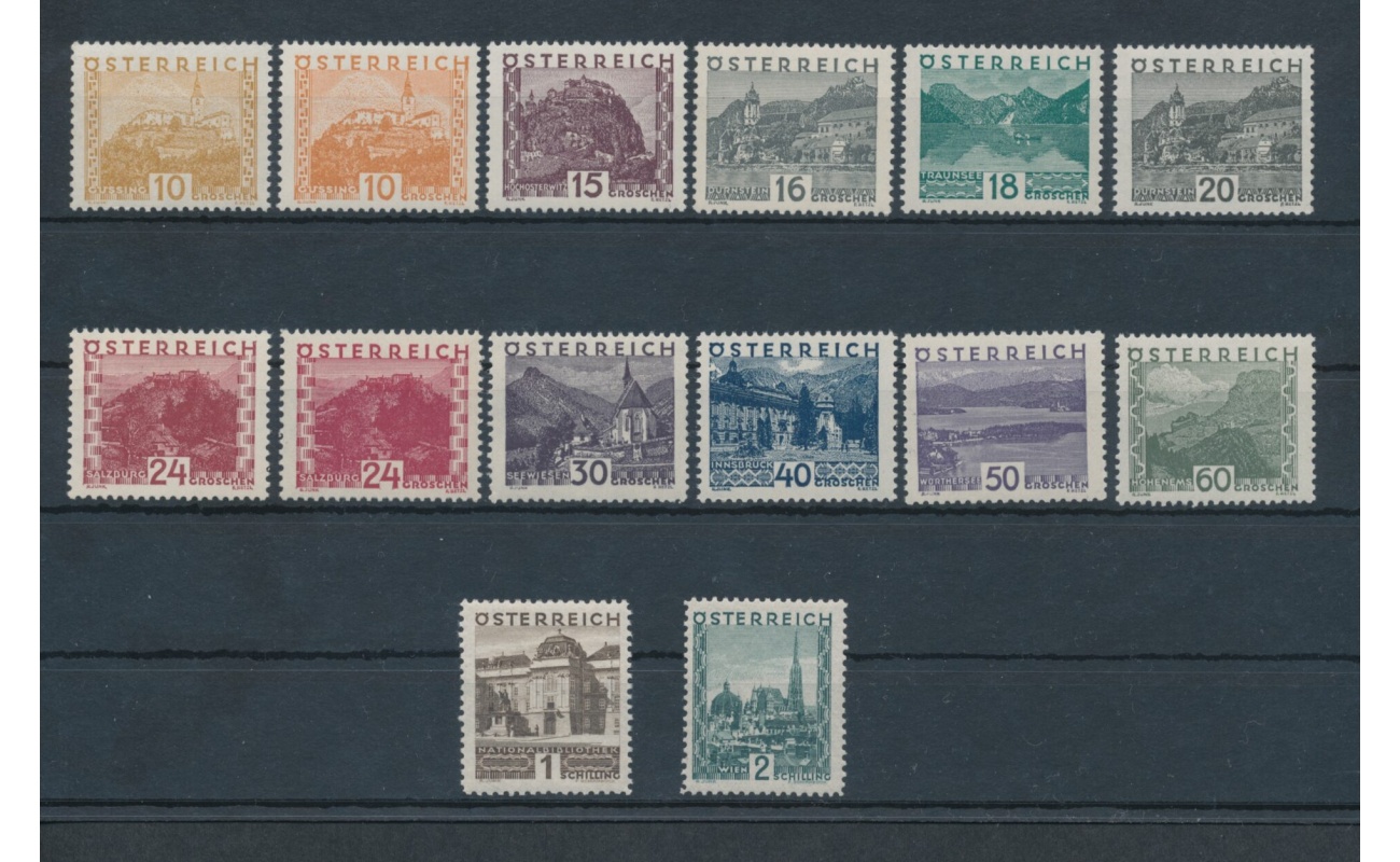 1929 - 30 Austria - n° 378-389 - Vedute e paesaggi - 14 valori - MNH**