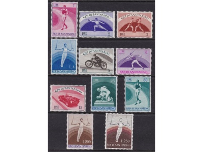 1954-55 SAN MARINO, n° 409/418 + A serie di 11 valori MNH/**