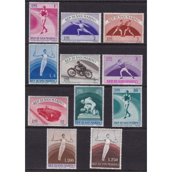 1954-55 SAN MARINO, n° 409/418 + A serie di 11 valori MNH/**