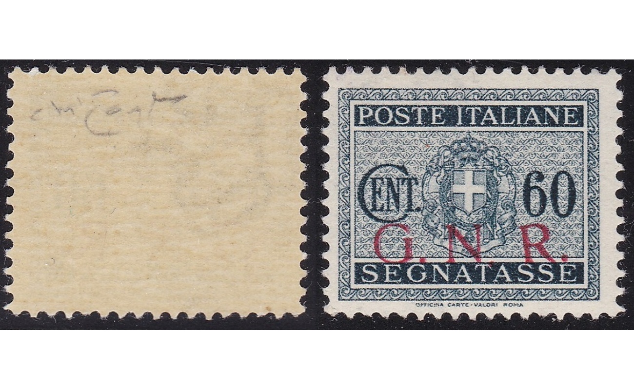 1943 Repubblica Sociale Italiana, n° 474/III 25 c. verde Brescia III° tipo Certificato Raybaudi ORO