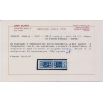 1947 TRIESTE A - 100 Lire azzurro , Sovrastampa su due righe , Pacchi Postali n° 9/I ,  MNH ** -  Certificato Biondi