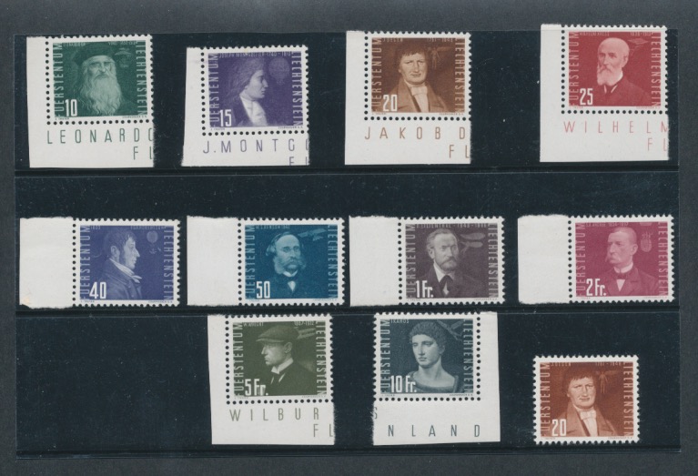 liech 1948 LIECHTENSTEIN - PA 24/33 + 33a 11 valori MNH** Fotocopia Certificato Carraro per il 26a