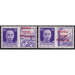 1944 Repubblica Sociale Italiana, PG n° 33I/36I  50 cent. violetto  MNH/** DECALCO DELLA SOVRASTAMPA - (4 VALORI)