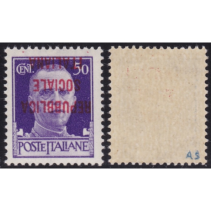 1944 REPUBBLICA SOCIALE ITALIANA, n° 493CA 50c. violetto MNH/**