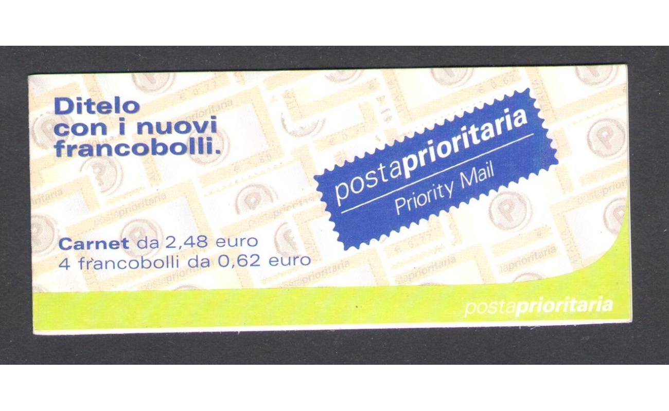 2002 Italia - Repubblica , Libretto Posta Prioritaria , L 22 MNH**