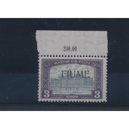 1918-19 Fiume, n° 19 , 3k. violetto e grigio  MNH**