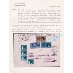 1947 Rara affrancatura mista di emergenza Luogotenenza-Repubblica  Certificato Sorani