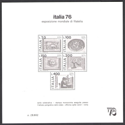 1976 ITALIA Foglietto - Cartoncino Pubblicitario Italia '76 Usato Con Annullo Ufficiale della Manifestazione "Non Comune"