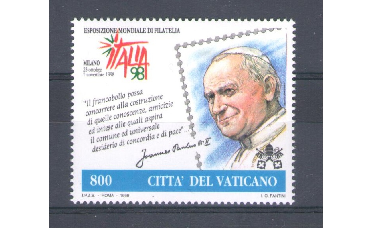 1998 Vaticano "Giornata del Francobollo e del Collezionismo " Emissione Congiunta -   1 val MNH**