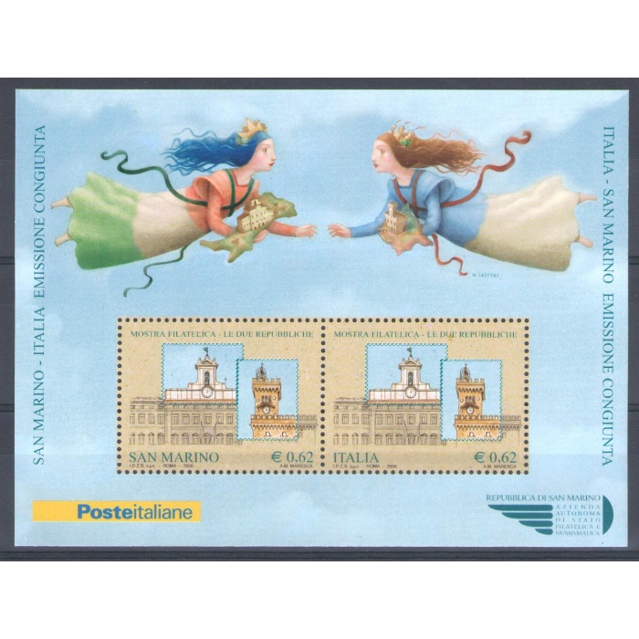 2006 San Marino "Mostra Filatelica Le due Repubbliche" Emissione Congiunta -   1 Foglietto  MNH**