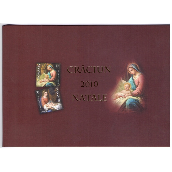 2010 Romania Folder Natale  2 Foglitti - Emissione Congiunta con Vaticano  -  MNH** RARO - 1000 Tiratura