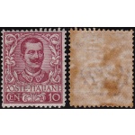 1901 REGNO - n° 71 Floreale 10 cent. MNH/** GOMMA BRUNITA