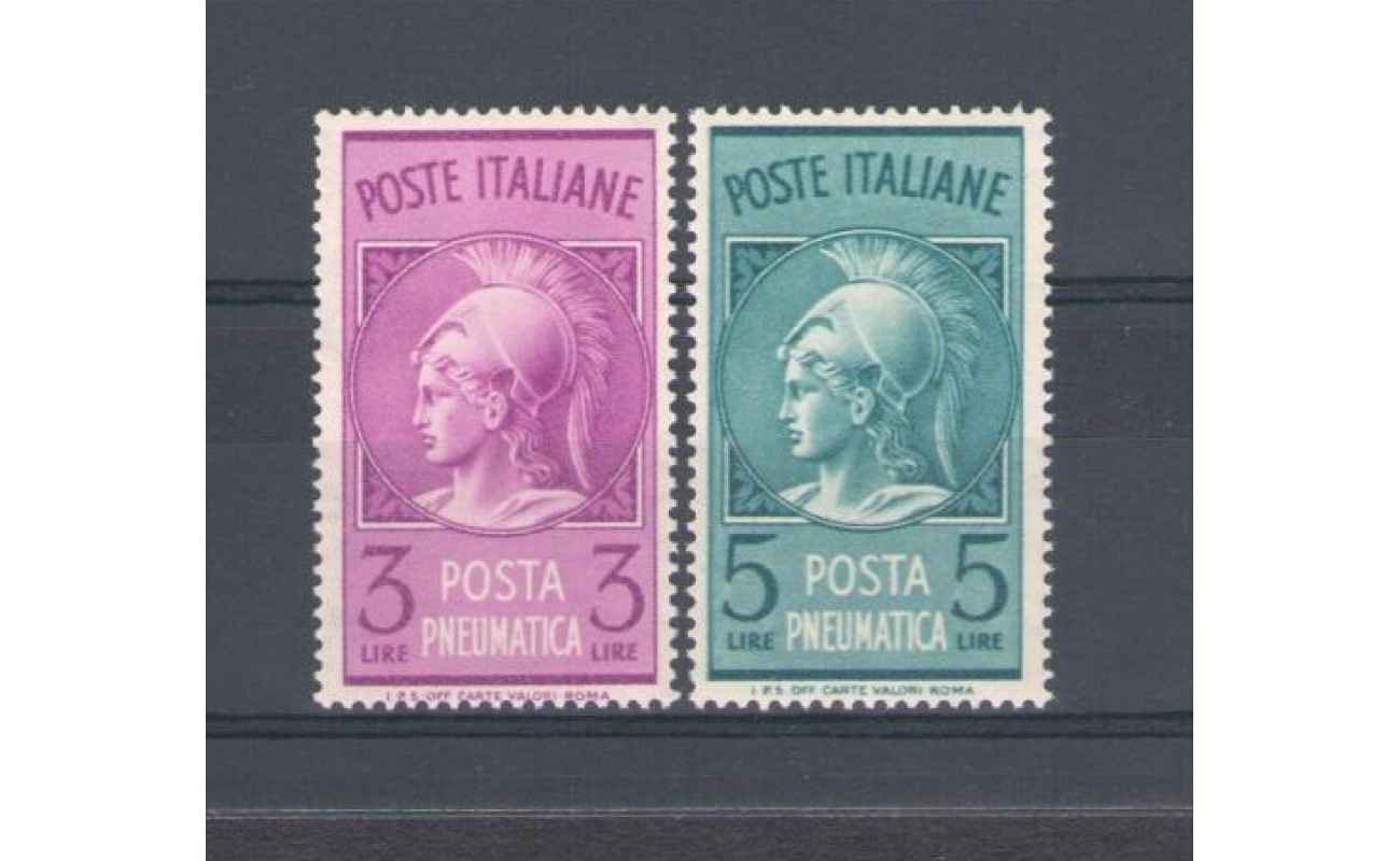 1947 Italia - Repubblica , Posta Pneumatica 2 valori centratura perfetta n° 18/19 MNH**