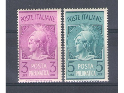 1947 Italia - Repubblica , Posta Pneumatica 2 valori centratura perfetta n° 18/19 MNH**