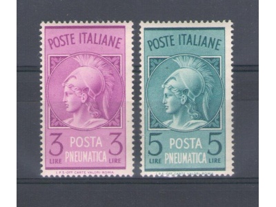 1947 Italia - Repubblica , Posta Pneumatica 2 val buona centratura n° 18/19 MNH**
