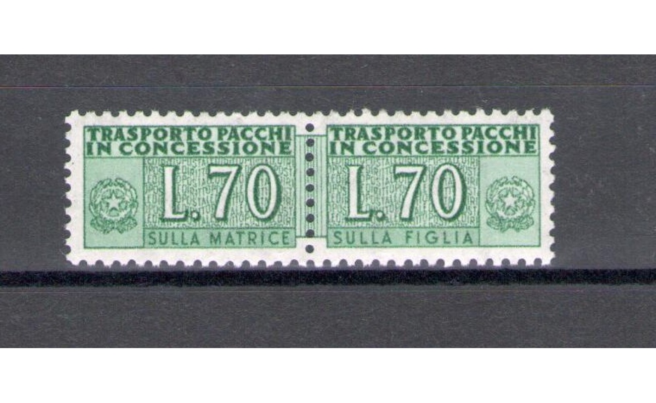 1966 Italia - Repubblica Pacchi Concessione 70 Lire verde n° 15 - MNH**