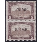 1918-19 Fiume, n° 20 5k. bruno e bruno chiaro  MNH/**  COPPIA