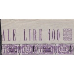 1944 Repubblica Sociale Italiana, Pacco Postale n° 42a+42   1 Lira violetto MNH/**  IN COPPIA