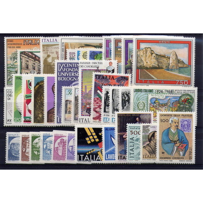 1988 Italia Repubblica, francobolli nuovi, Annata Completa 39 valori - MNH**