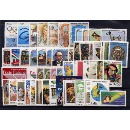1994 Repubblica Italiana, francobolli nuovi, Annata Completa 53 valori + 1 Foglietto MNH**