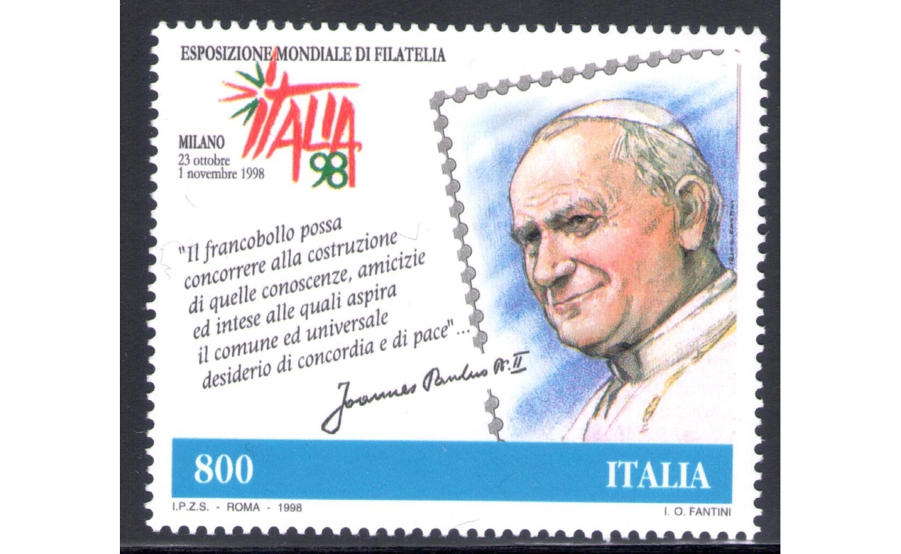 1998 Italia Emissione Congiunta con San Marino "Giornata del Francobollo e del Collezionismo"  1 val MNH**