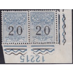 1924 Italia - Regno, Segnatasse per Vaglia n° 1 MNH/** RARA COPPIA CON NUMERO DI TAVOLA