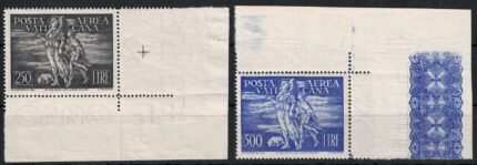 1948 Vaticano, Tobia angolo di Foglio, Posta Aerea # 17/18, MNH**