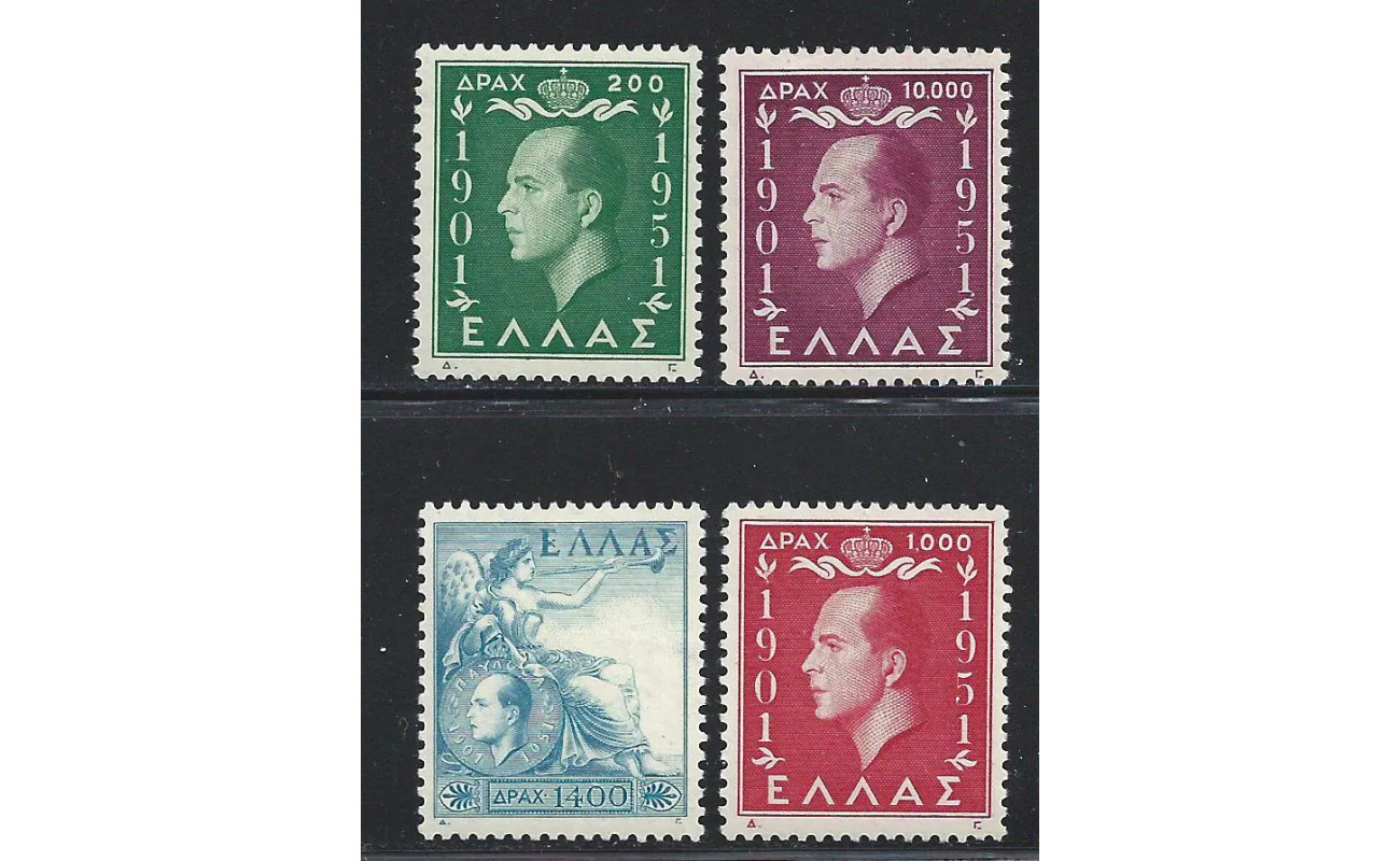 1955 Grecia, arte Antica 1° serie, n° 610/617 , 8 valori ,  MNH**