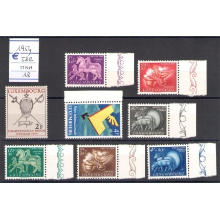 1954 Lussemburgo Annata Completa -  8 valori n° 482/89 MNH**