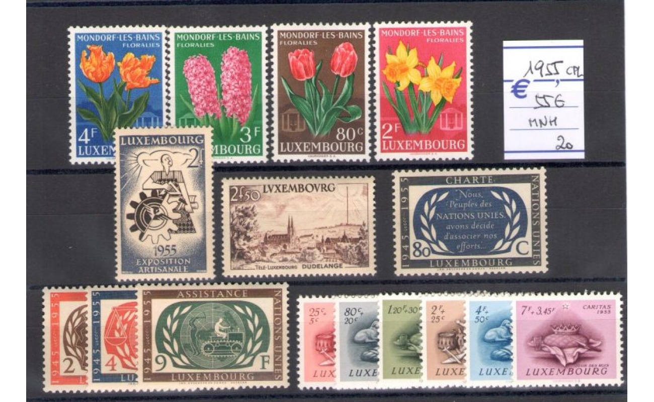 1955 Lussemburgo   Annata Completa -   16 valori n° 490/505 MNH**