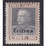 1928 ERITREA, n° 128 50c. bruno e grigio MNH/**