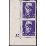 1944 Repubblica Sociale Italiana, n° 486 coppia 10 Lire violetto MNH/** NUMERO DI TAVOLA Firmata Raybaudi