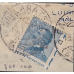 1937 Regno di Italia - n° 83i 25c. azzurro USATO SU FRAMMENTO VARIETA' NON DENTELLATO A DESTRA